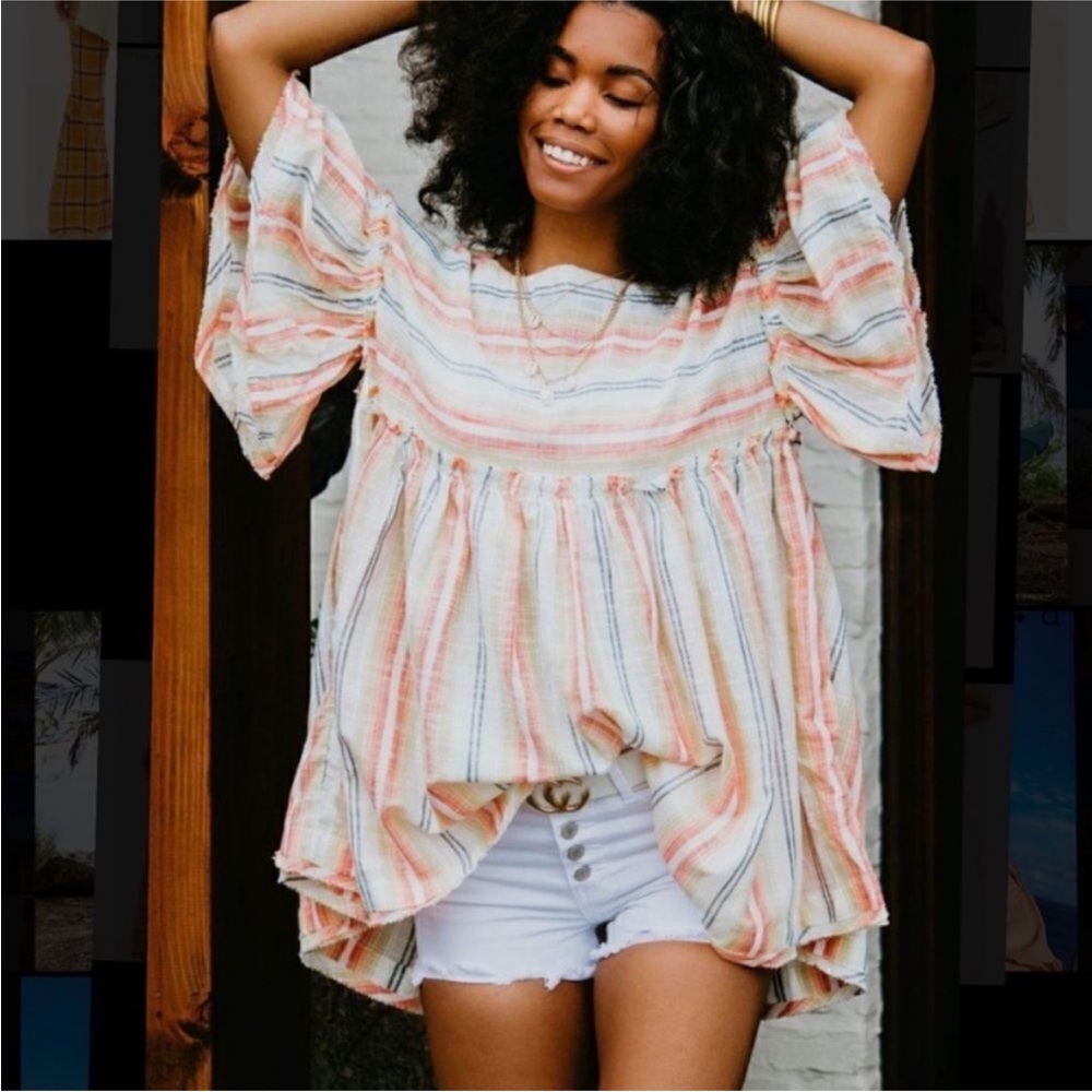 SOLD Free People Multicolor Striped Mini Dress Tunic